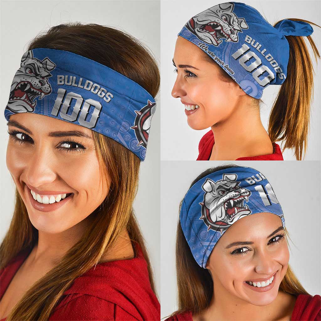 Bulldogs 100-year Anniversary Neck Gaiter Simple Aboriginal Motif - Aussie Hoodie