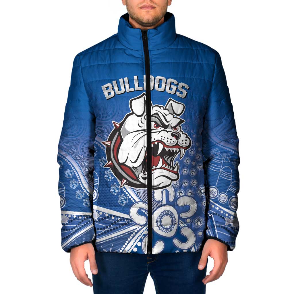 Bulldogs 100-year Anniversary Padded Jacket Simple Aboriginal Motif - Aussie Hoodie