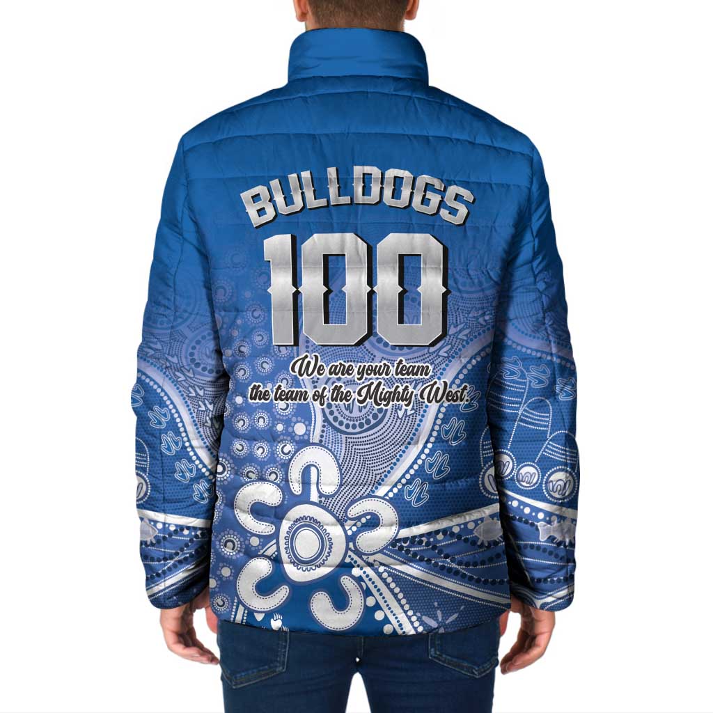 Bulldogs 100-year Anniversary Padded Jacket Simple Aboriginal Motif - Aussie Hoodie