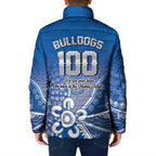 Bulldogs 100-year Anniversary Padded Jacket Simple Aboriginal Motif - Aussie Hoodie