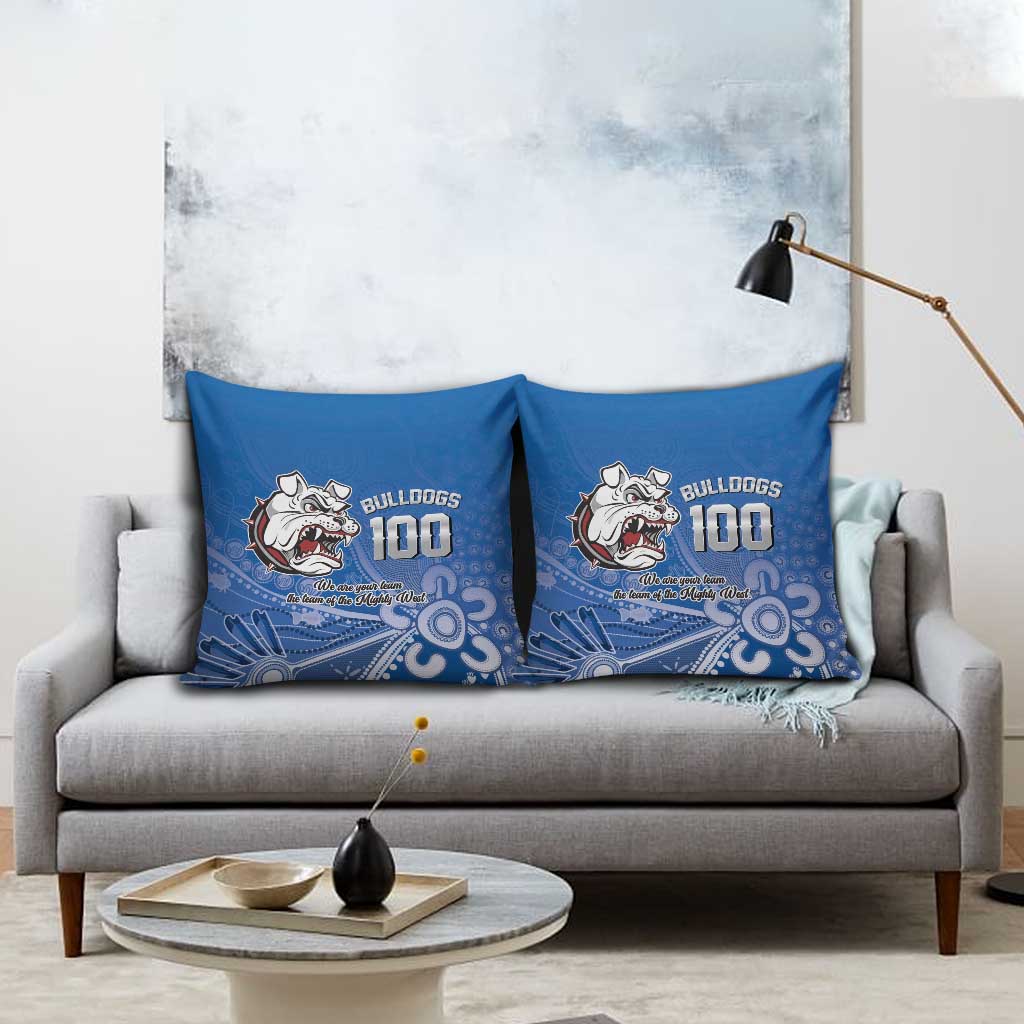 Bulldogs 100-year Anniversary Pillow Cover Simple Aboriginal Motif - Aussie Hoodie