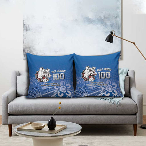 Bulldogs 100-year Anniversary Pillow Cover Simple Aboriginal Motif - Aussie Hoodie