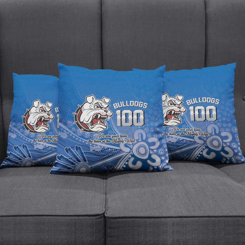 Bulldogs 100-year Anniversary Pillow Cover Simple Aboriginal Motif - Aussie Hoodie