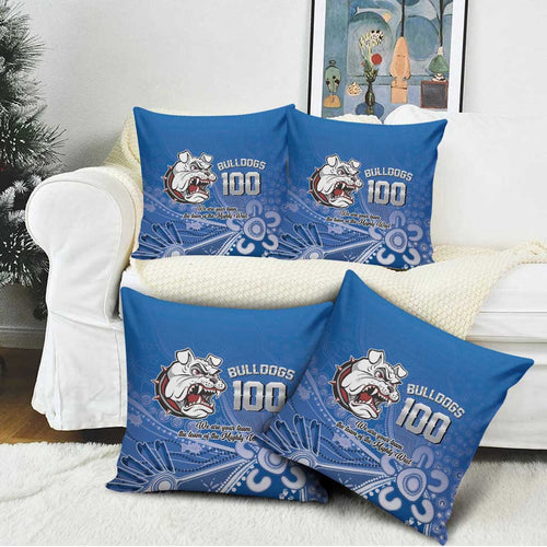 Bulldogs 100-year Anniversary Pillow Cover Simple Aboriginal Motif - Aussie Hoodie