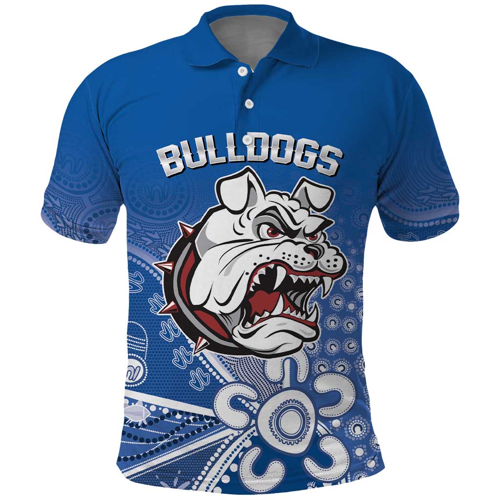 Bulldogs 100-year Anniversary Polo Shirt Simple Aboriginal Motif - Aussie Hoodie