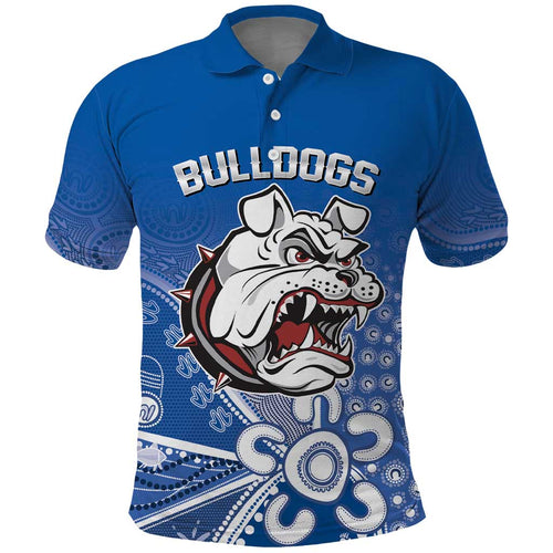 Bulldogs 100-year Anniversary Polo Shirt Simple Aboriginal Motif - Aussie Hoodie
