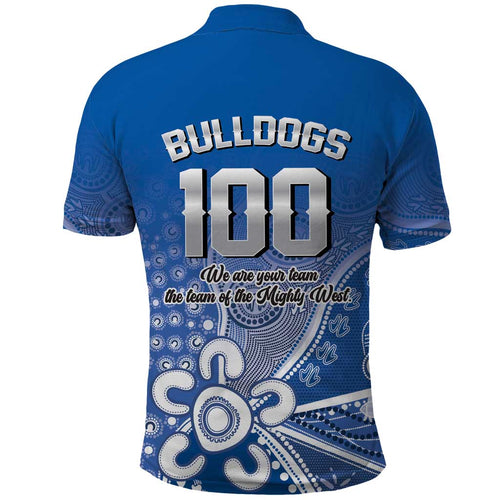 Bulldogs 100-year Anniversary Polo Shirt Simple Aboriginal Motif - Aussie Hoodie