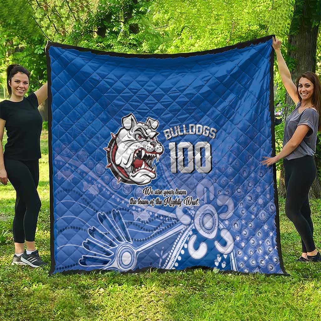 Bulldogs 100-year Anniversary Quilt Simple Aboriginal Motif - Aussie Hoodie