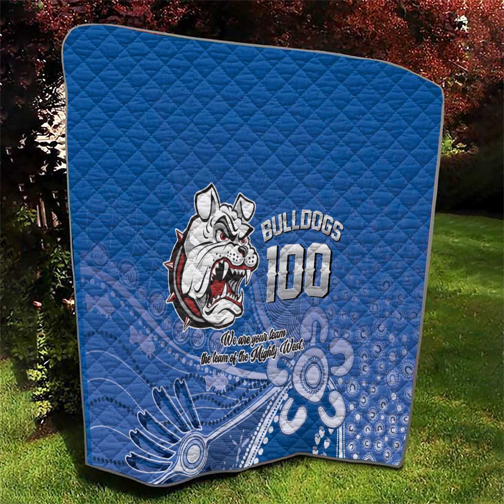Bulldogs 100-year Anniversary Quilt Simple Aboriginal Motif - Aussie Hoodie