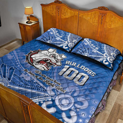 Bulldogs 100-year Anniversary Quilt Bed Set Simple Aboriginal Motif - Aussie Hoodie