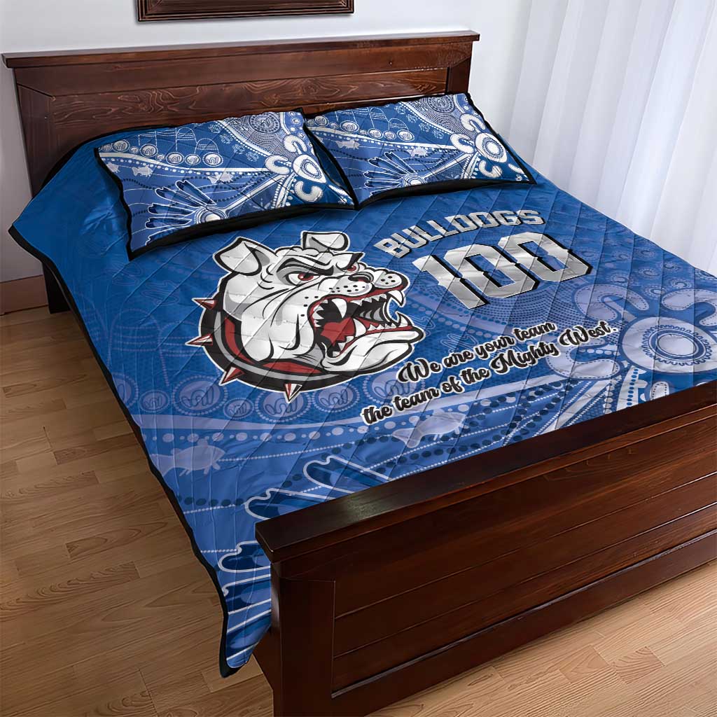 Bulldogs 100-year Anniversary Quilt Bed Set Simple Aboriginal Motif - Aussie Hoodie