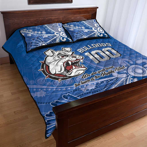 Bulldogs 100-year Anniversary Quilt Bed Set Simple Aboriginal Motif - Aussie Hoodie