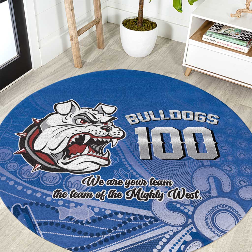 Bulldogs 100-year Anniversary Round Carpet Simple Aboriginal Motif - Aussie Hoodie