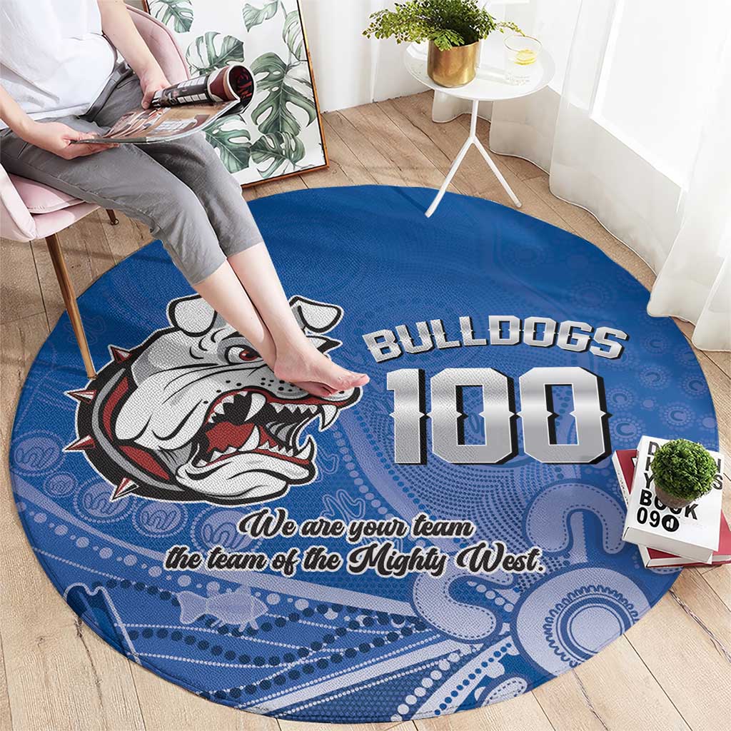 Bulldogs 100-year Anniversary Round Carpet Simple Aboriginal Motif - Aussie Hoodie