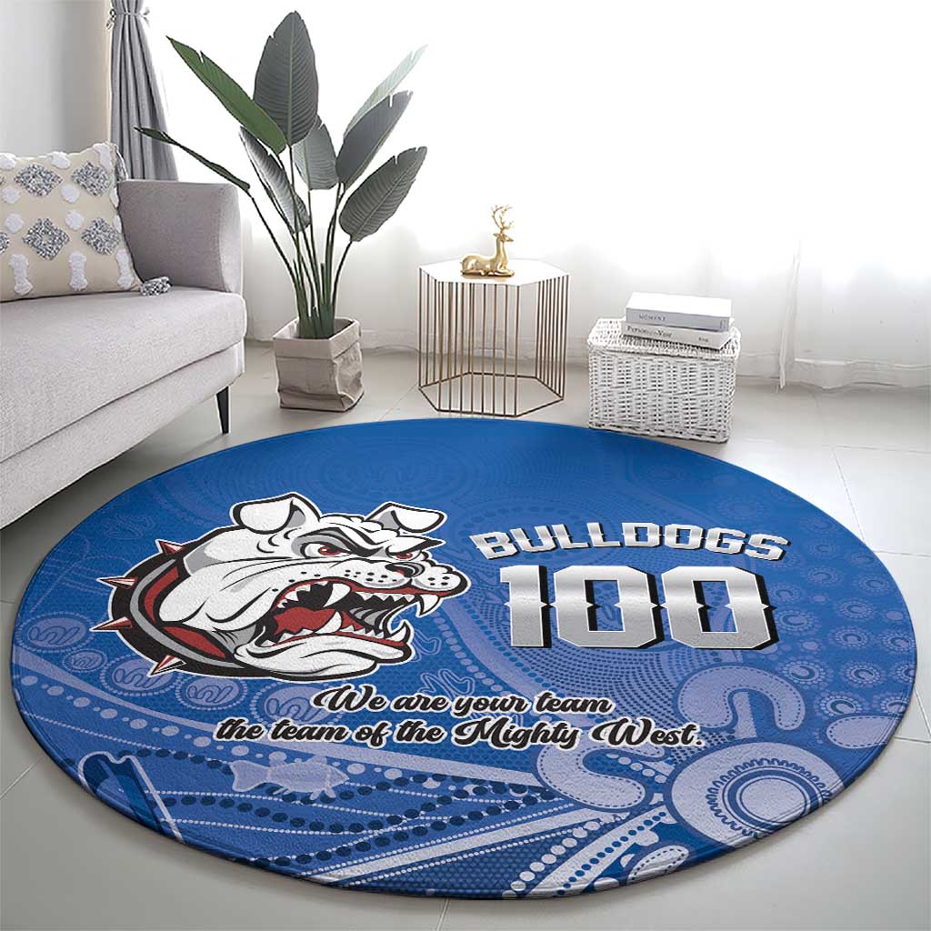 Bulldogs 100-year Anniversary Round Carpet Simple Aboriginal Motif - Aussie Hoodie