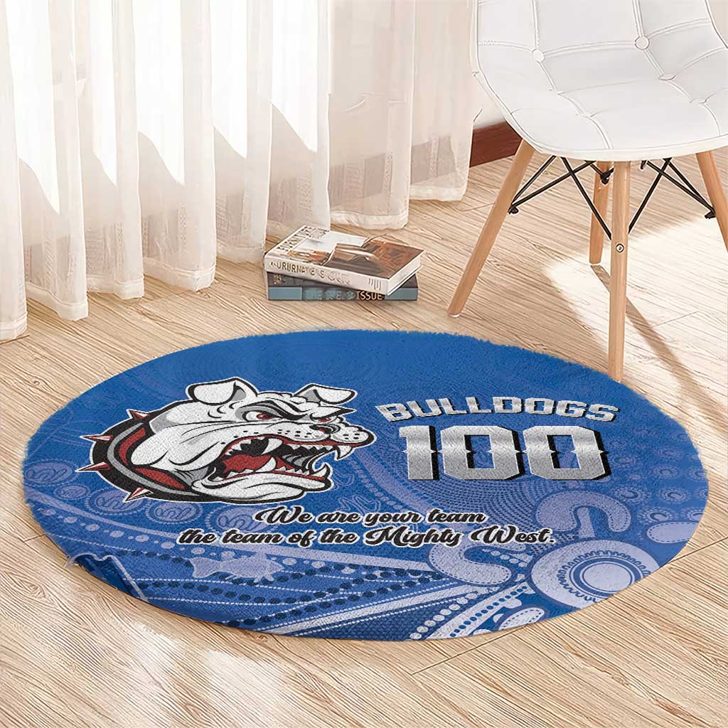 Bulldogs 100-year Anniversary Round Carpet Simple Aboriginal Motif - Aussie Hoodie