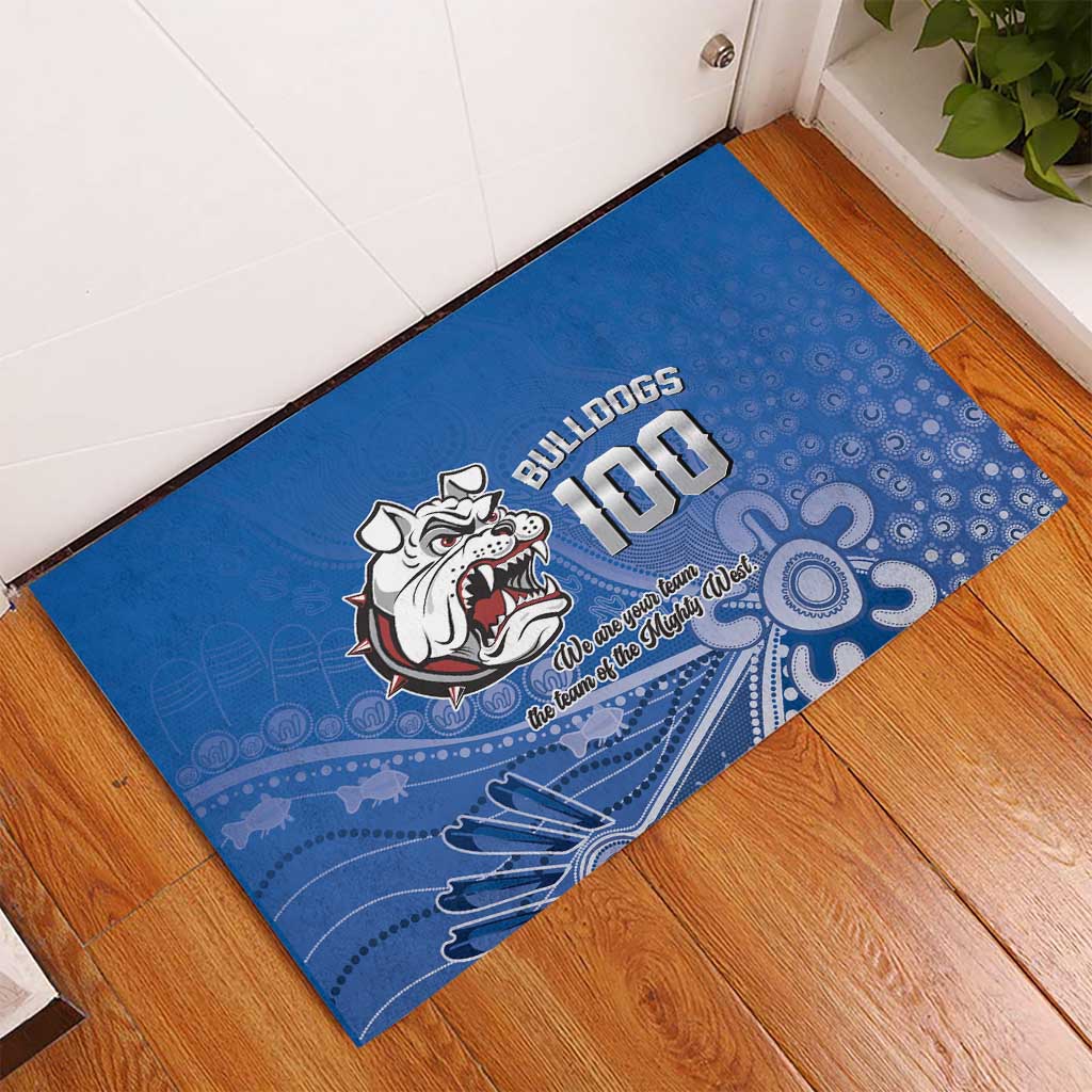 Bulldogs 100-year Anniversary Rubber Doormat Simple Aboriginal Motif - Aussie Hoodie