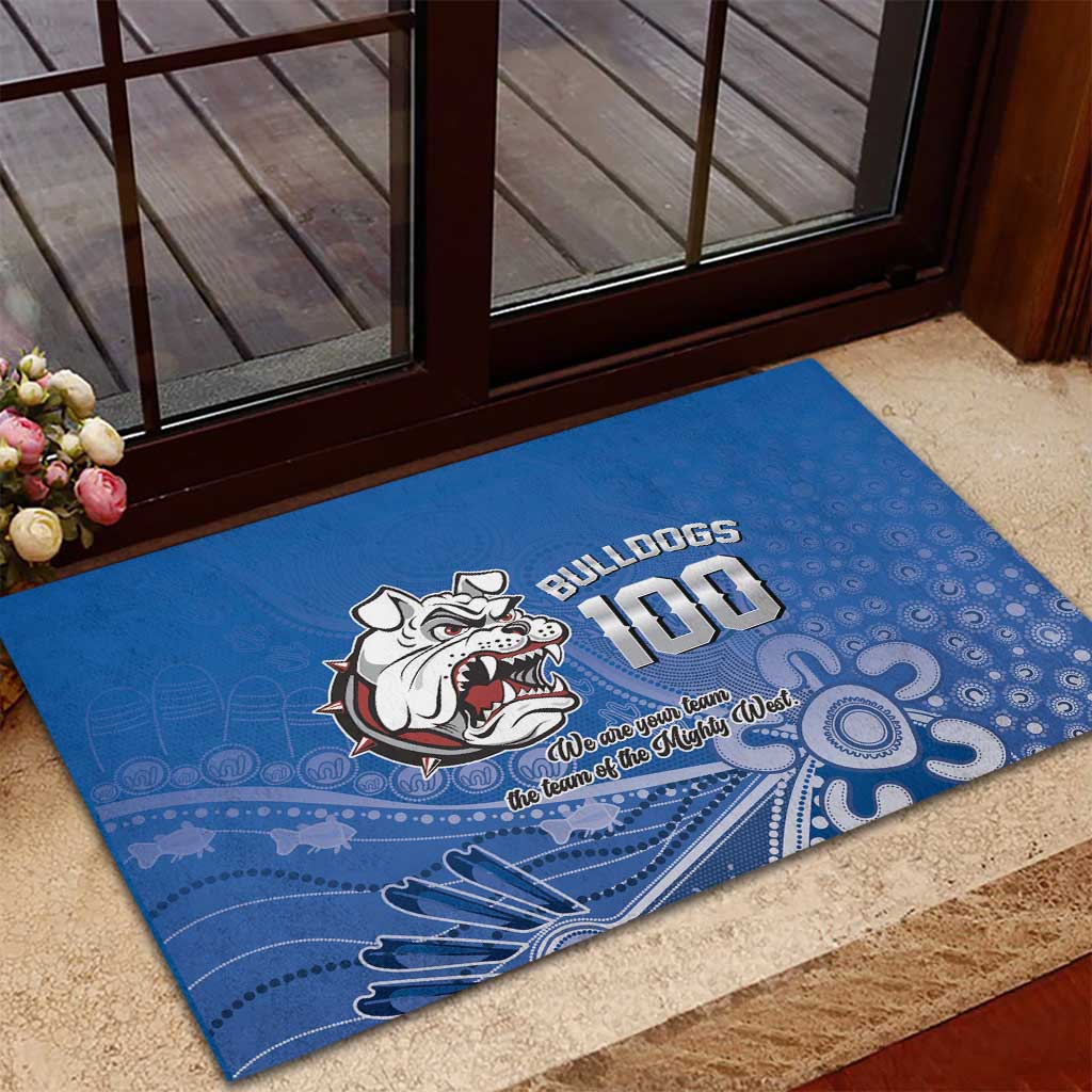 Bulldogs 100-year Anniversary Rubber Doormat Simple Aboriginal Motif - Aussie Hoodie
