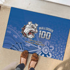 Bulldogs 100-year Anniversary Rubber Doormat Simple Aboriginal Motif - Aussie Hoodie