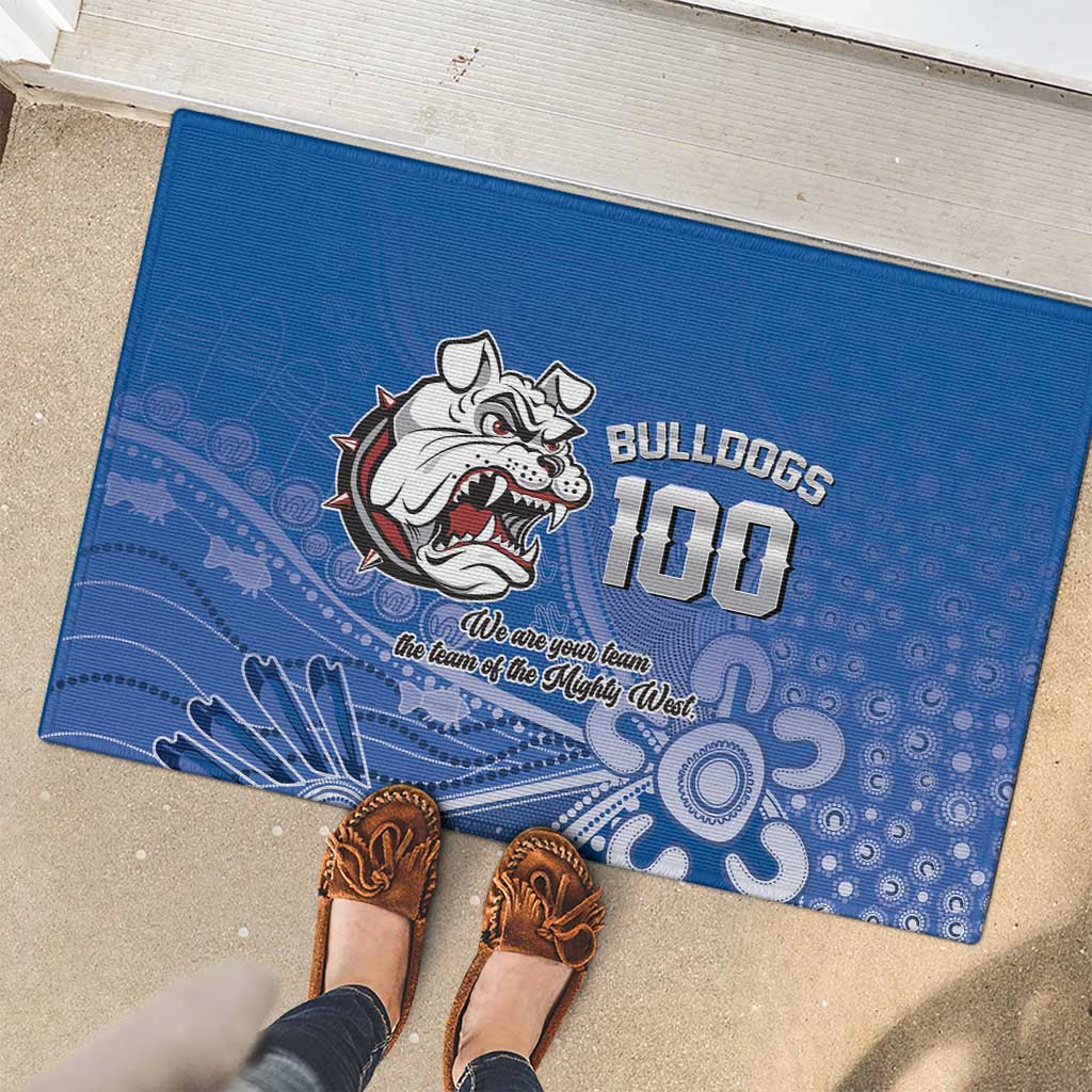 Bulldogs 100-year Anniversary Rubber Doormat Simple Aboriginal Motif - Aussie Hoodie
