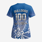 Bulldogs 100-year Anniversary Scrub Top Simple Aboriginal Motif - Aussie Hoodie