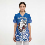 Bulldogs 100-year Anniversary Scrub Top Simple Aboriginal Motif - Aussie Hoodie