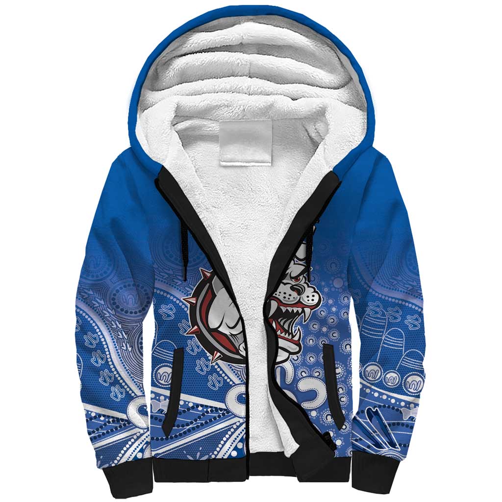 Bulldogs 100-year Anniversary Sherpa Hoodie Simple Aboriginal Motif - Aussie Hoodie