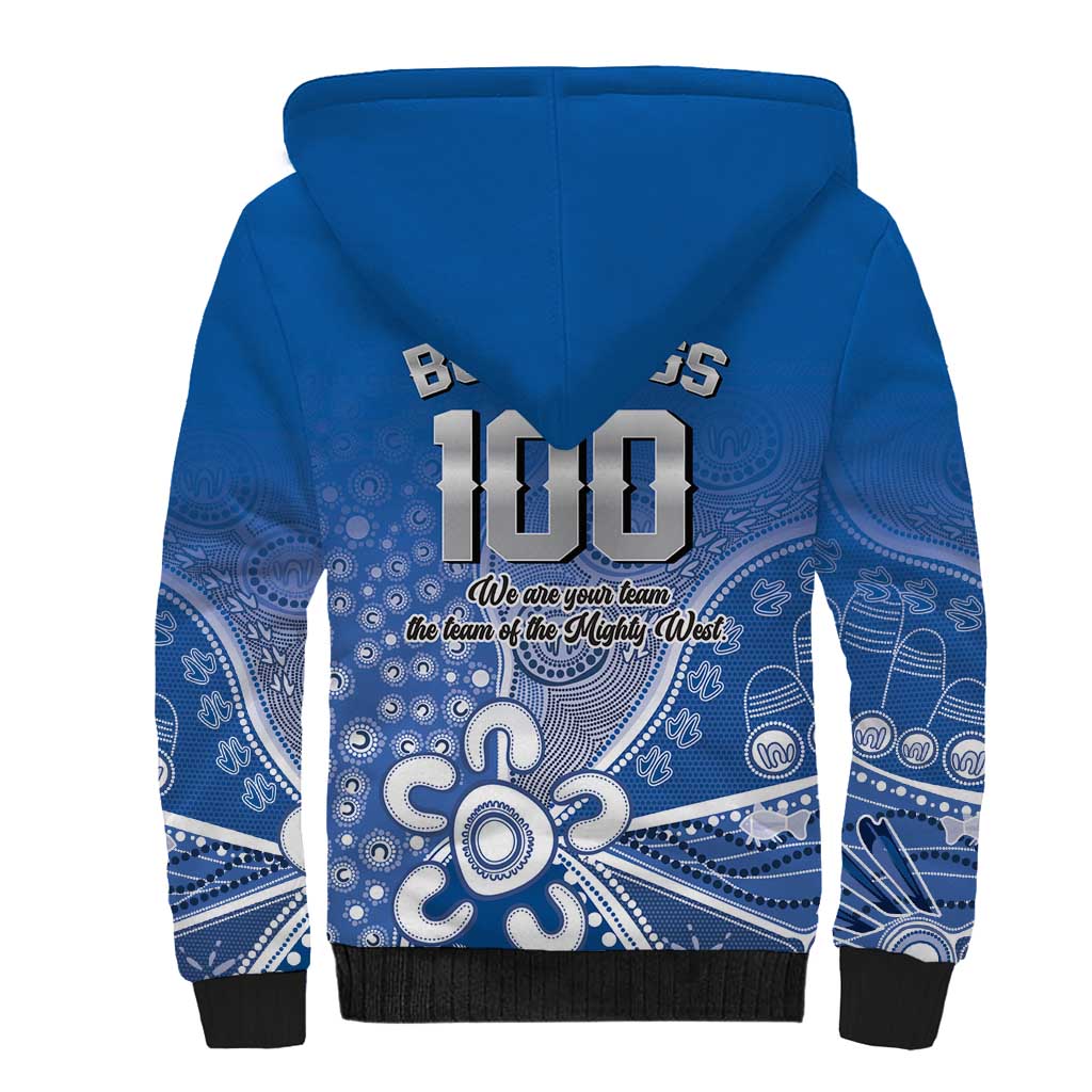 Bulldogs 100-year Anniversary Sherpa Hoodie Simple Aboriginal Motif - Aussie Hoodie