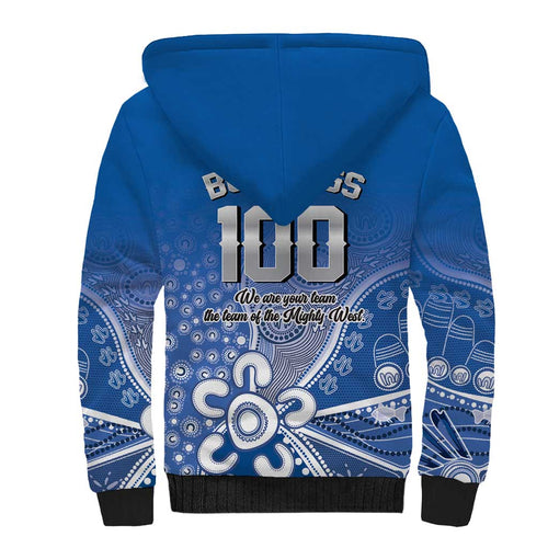 Bulldogs 100-year Anniversary Sherpa Hoodie Simple Aboriginal Motif - Aussie Hoodie