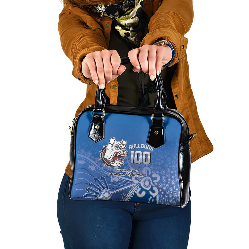 Bulldogs 100-year Anniversary Shoulder Handbag Simple Aboriginal Motif - Aussie Hoodie