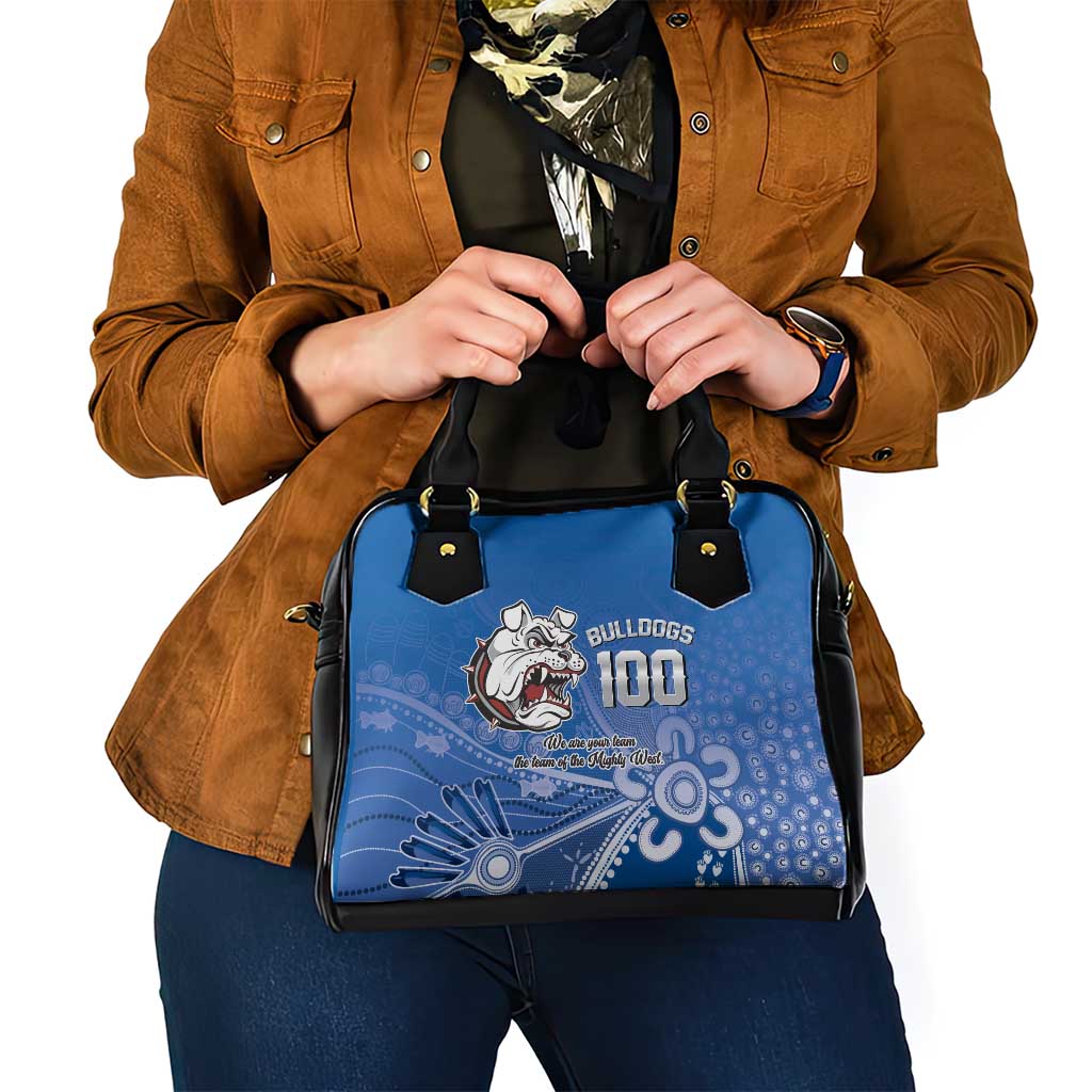 Bulldogs 100-year Anniversary Shoulder Handbag Simple Aboriginal Motif - Aussie Hoodie