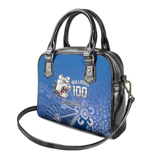 Bulldogs 100-year Anniversary Shoulder Handbag Simple Aboriginal Motif - Aussie Hoodie