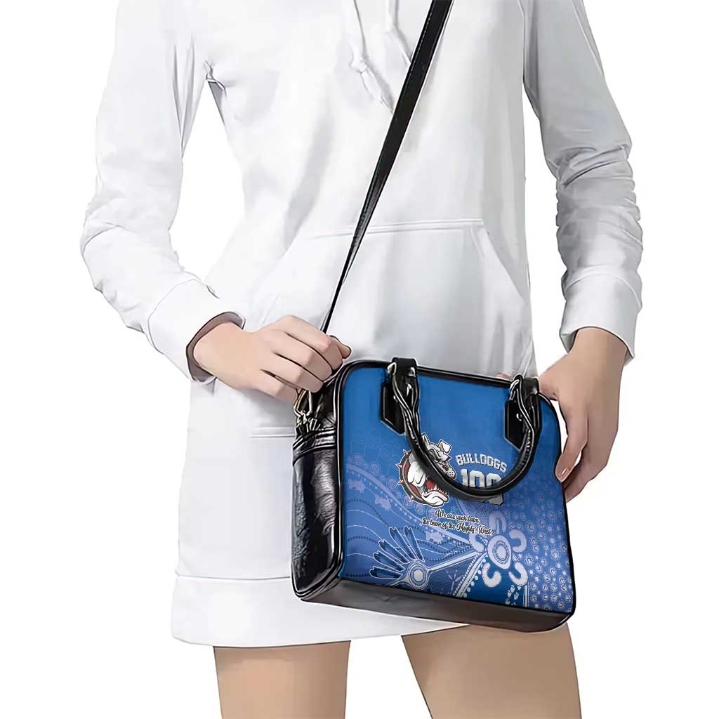 Bulldogs 100-year Anniversary Shoulder Handbag Simple Aboriginal Motif - Aussie Hoodie