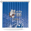 Bulldogs 100-year Anniversary Shower Curtain Simple Aboriginal Motif - Aussie Hoodie