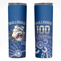 Bulldogs 100-year Anniversary Skinny Tumbler Simple Aboriginal Motif - Aussie Hoodie
