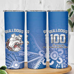 Bulldogs 100-year Anniversary Skinny Tumbler Simple Aboriginal Motif - Aussie Hoodie