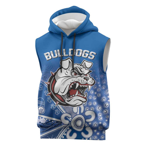 Bulldogs 100-year Anniversary Sleeveless Hoodie Simple Aboriginal Motif - Aussie Hoodie
