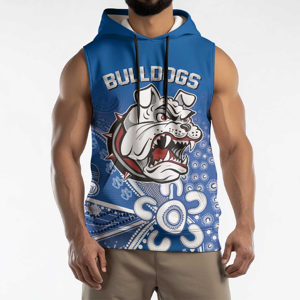 Bulldogs 100-year Anniversary Sleeveless Hoodie Simple Aboriginal Motif - Aussie Hoodie