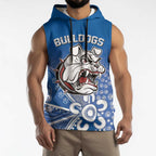Bulldogs 100-year Anniversary Sleeveless Hoodie Simple Aboriginal Motif - Aussie Hoodie