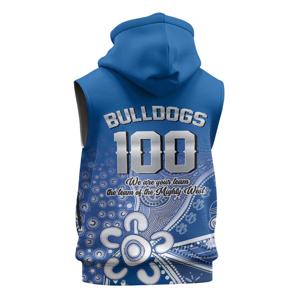 Bulldogs 100-year Anniversary Sleeveless Zip Hoodie Simple Aboriginal Motif LT9