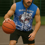 Bulldogs 100-year Anniversary Sleeveless Zip Hoodie Simple Aboriginal Motif LT9