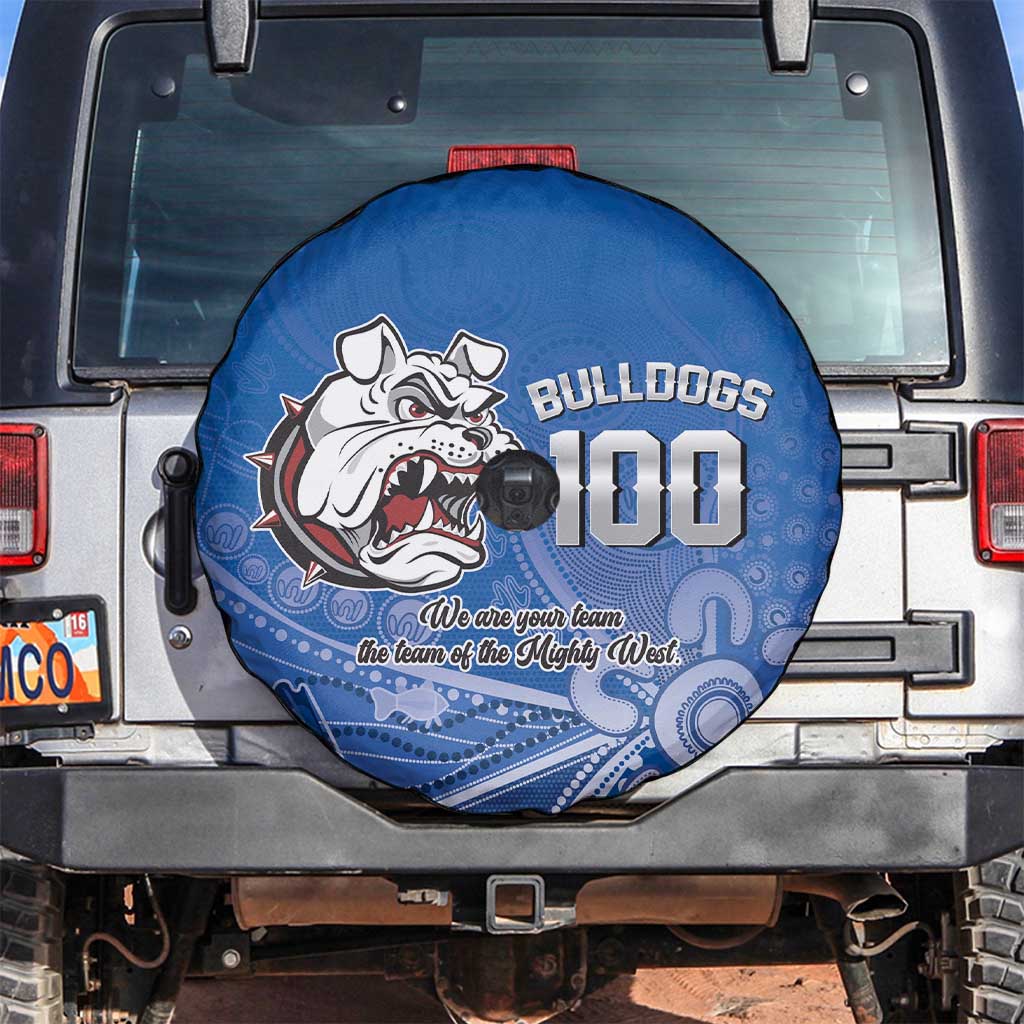 Bulldogs 100-year Anniversary Spare Tire Cover Simple Aboriginal Motif - Aussie Hoodie