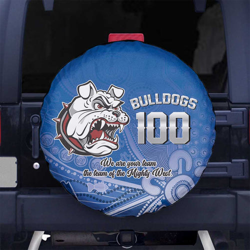 Bulldogs 100-year Anniversary Spare Tire Cover Simple Aboriginal Motif - Aussie Hoodie