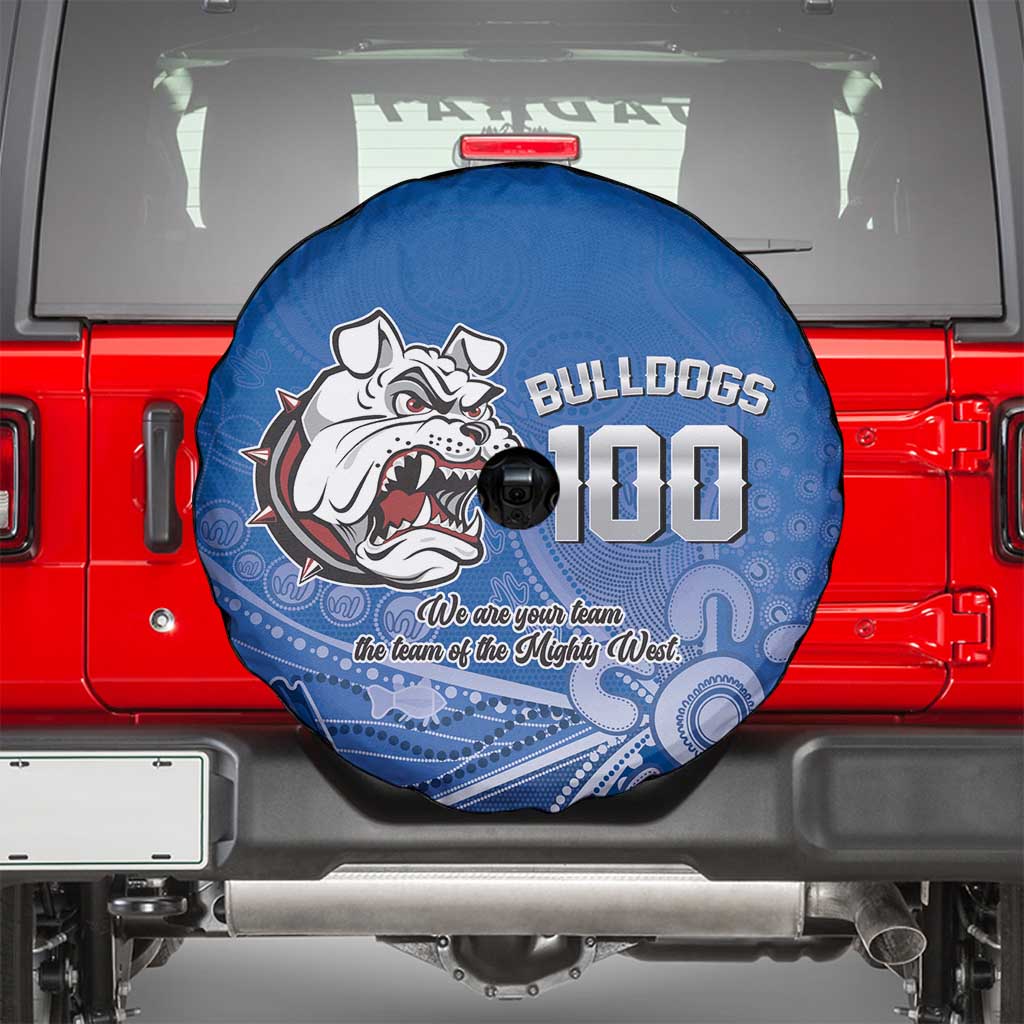 Bulldogs 100-year Anniversary Spare Tire Cover Simple Aboriginal Motif - Aussie Hoodie