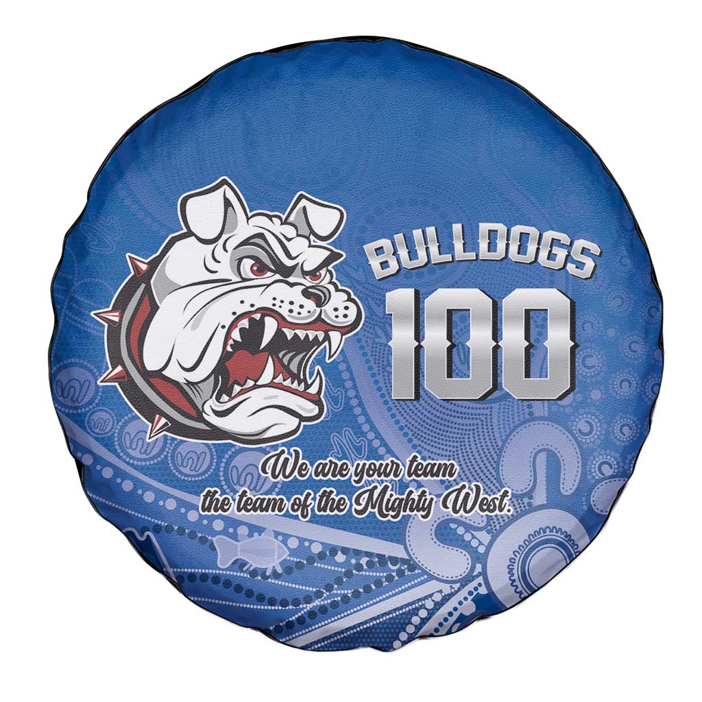 Bulldogs 100-year Anniversary Spare Tire Cover Simple Aboriginal Motif - Aussie Hoodie
