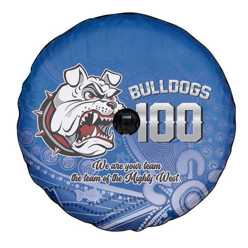 Bulldogs 100-year Anniversary Spare Tire Cover Simple Aboriginal Motif - Aussie Hoodie