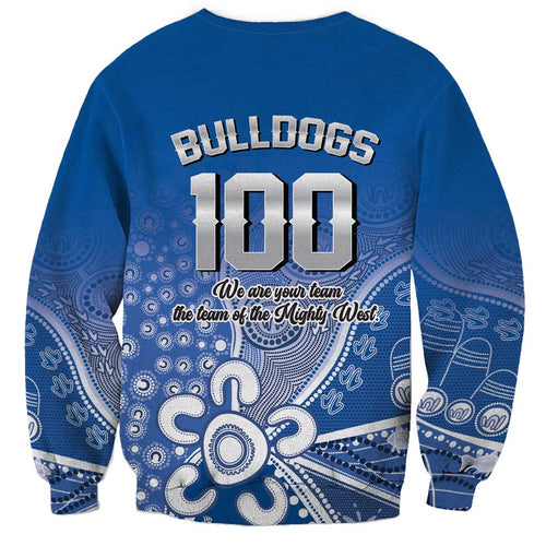 Bulldogs 100-year Anniversary Sweatshirt Simple Aboriginal Motif - Aussie Hoodie