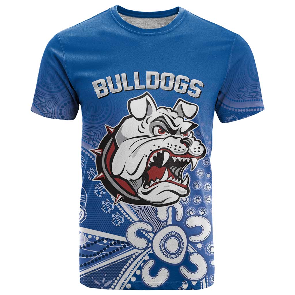 Bulldogs 100-year Anniversary T Shirt Simple Aboriginal Motif - Aussie Hoodie