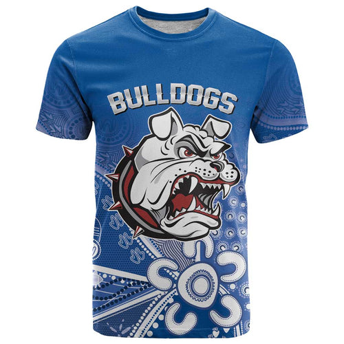 Bulldogs 100-year Anniversary T Shirt Simple Aboriginal Motif - Aussie Hoodie