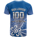 Bulldogs 100-year Anniversary T Shirt Simple Aboriginal Motif - Aussie Hoodie